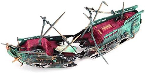  樹脂沈没船 アクアリウム 水槽 オブジェ オーナメント船 魚 の 隠れ家に 魚槽の装飾_画像4