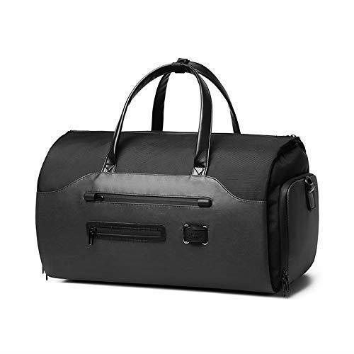 Black 3WAYガーメントバッグ 50L大容量 IDEASHOW スーツ収納/靴収納ダッフルスーツカバー 型くずれ防止ボストンバッグ 出張用ビジネスバッ