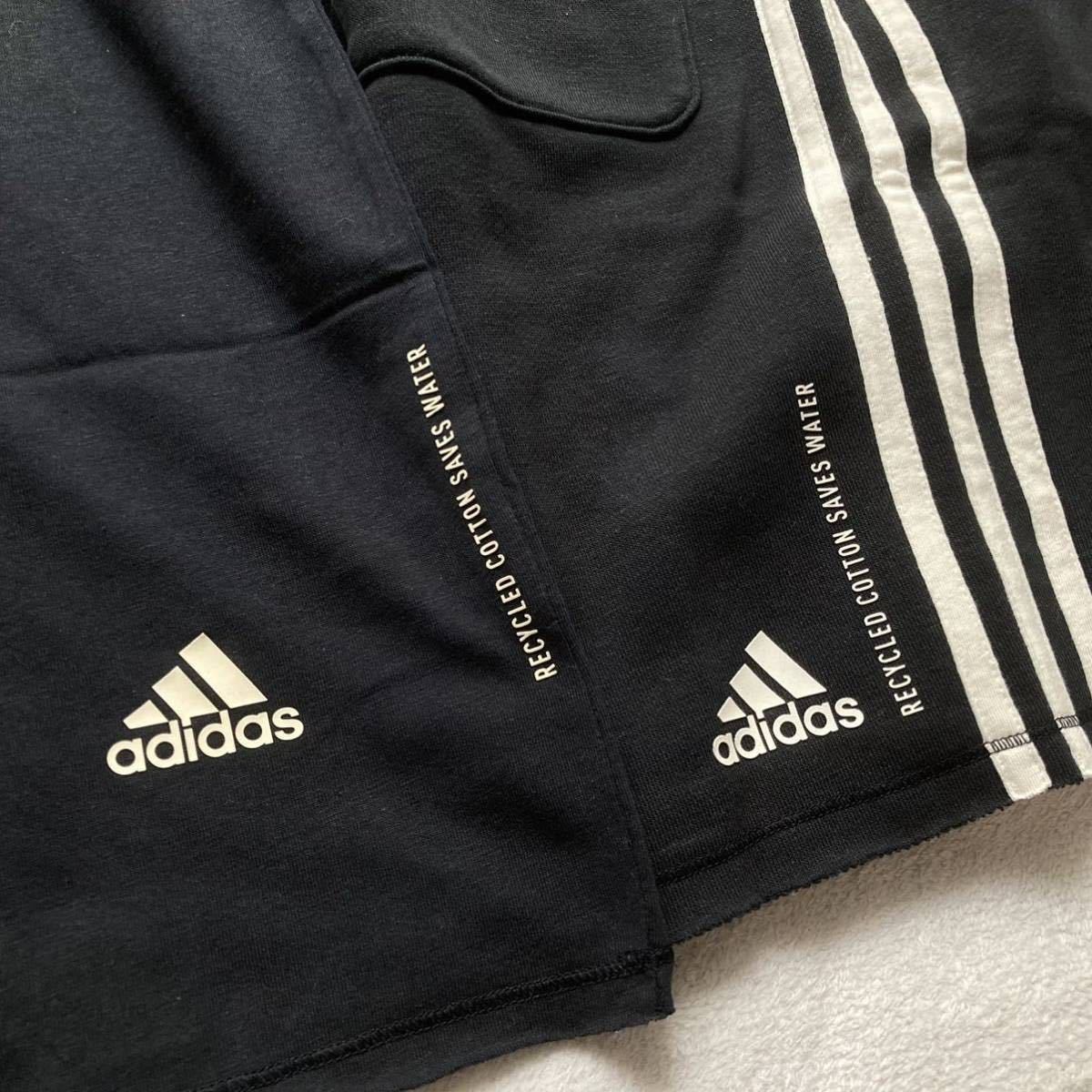 送料無料！ Mサイズ 新品 adidas アディダス 上下セット セットアップ 半袖Tシャツ ハーフパンツ ショートパンツ スウェット FL4006/4007_画像3