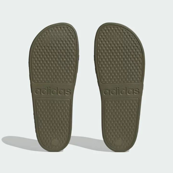 送料無料 28.5cm 新品 adidas アディダス アディレッタ アクア サンダル Adilette Aqua スライド 黒 ブラック カーキ メンズ HP9392_画像3