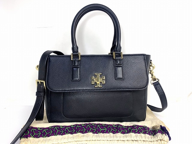 美品★送料無料 トリーバーチ TORY BURCH レザー 2Way ショルダーバッグ トートバッグ ハンドバッグ ブラック_画像1