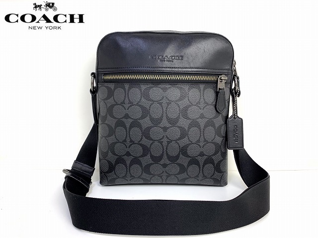 美品★送料無料★ コーチ メンズ COACH ヒューストン シグネチャー フライト バッグ ショルダーバッグ_画像1