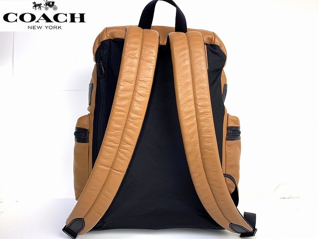 極美品★送料無料★ コーチ メンズ COACH レザー トレックパック リュック デイバッグ バックパック 品薄モデル ブラウン