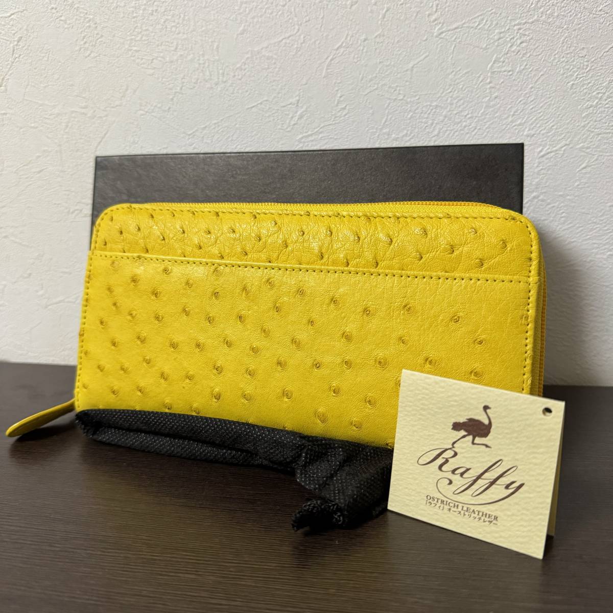 未使用品】本物オーストリッチ本革Raffy(ラフィ) 長財布ロング