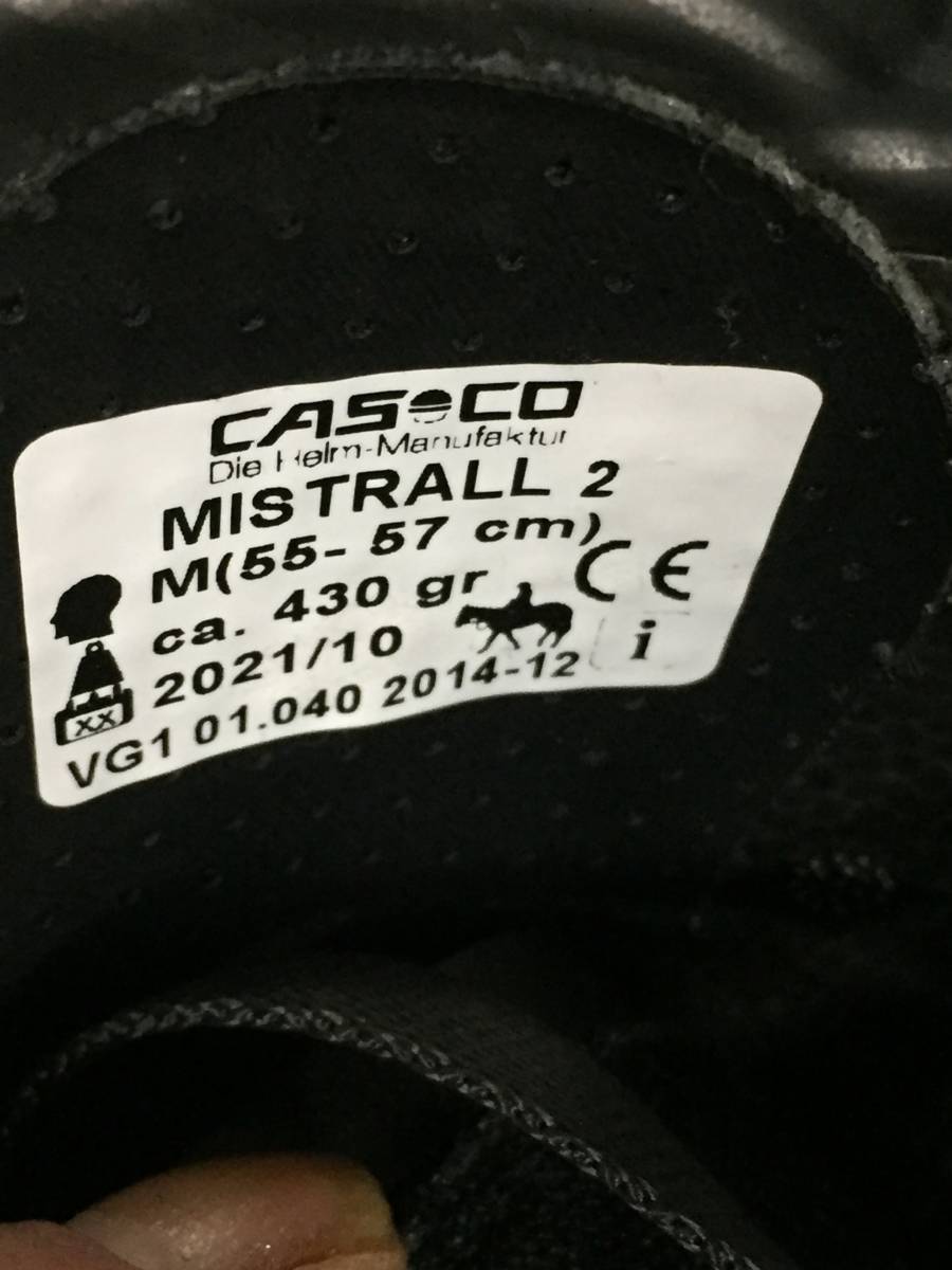 □ CASCO Mistrall 2 ミストラル2 乗馬用 ヘルメット M 55-57cm ブラック 2021/10製 乗馬用品 29-48_画像8