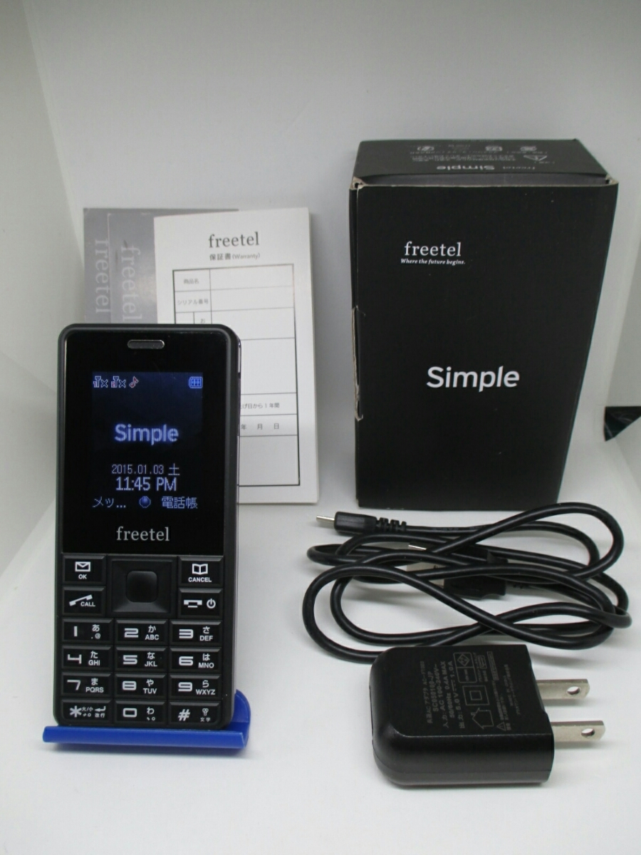 * б/у товар * SIM свободный * freetel FT142F simple черный * редкий *⑨*