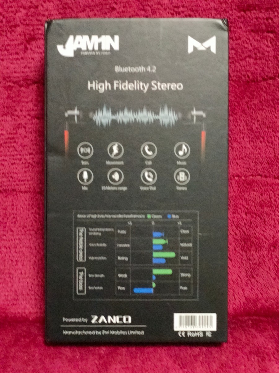 【未使用品】ZANCO Bluetooth 4.2 High Fidelity Stereo （レッド）_画像7