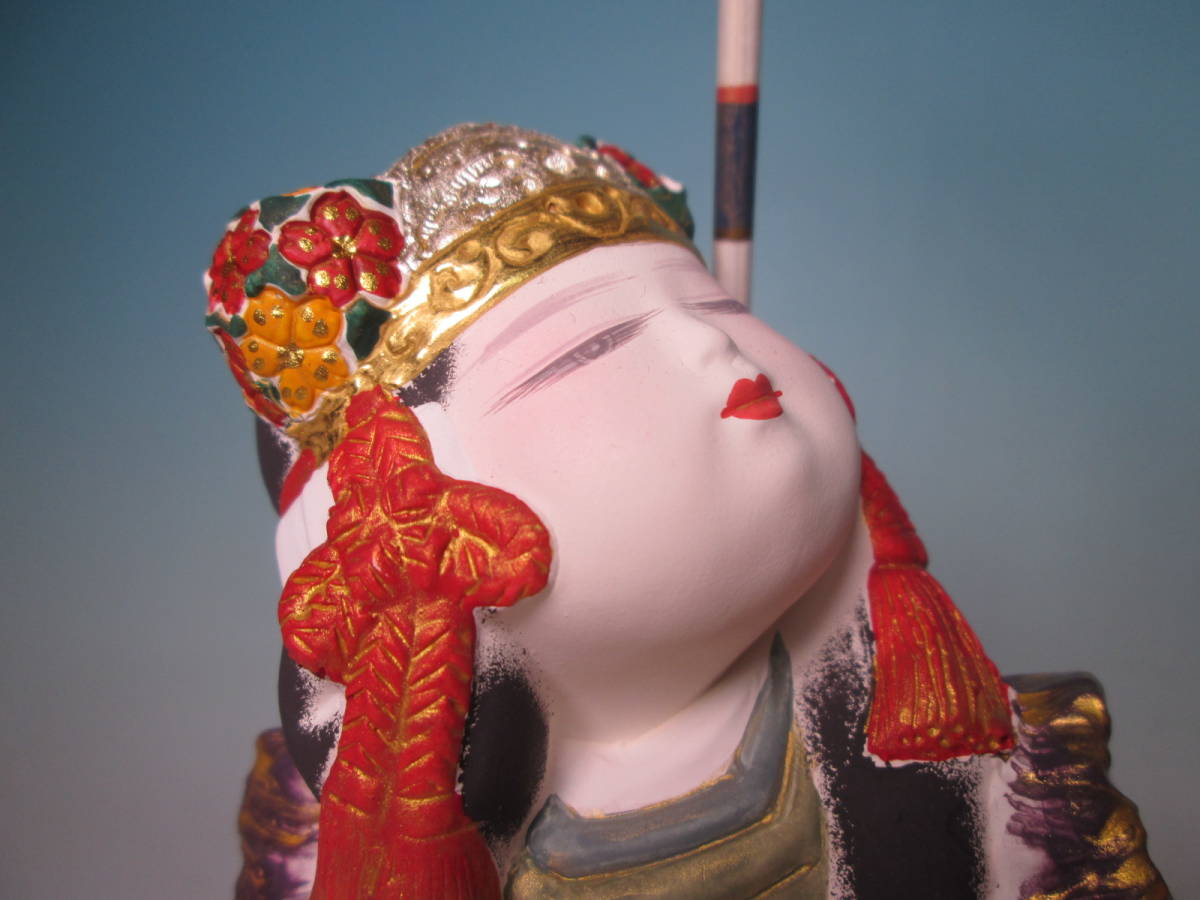☆ 博多人形師 伝統工芸士 梶原正二 作品 『慶日の舞』共箱 ☆ 博多人形師 伝統工芸士 梶原正二 作品 『慶日の舞』共箱