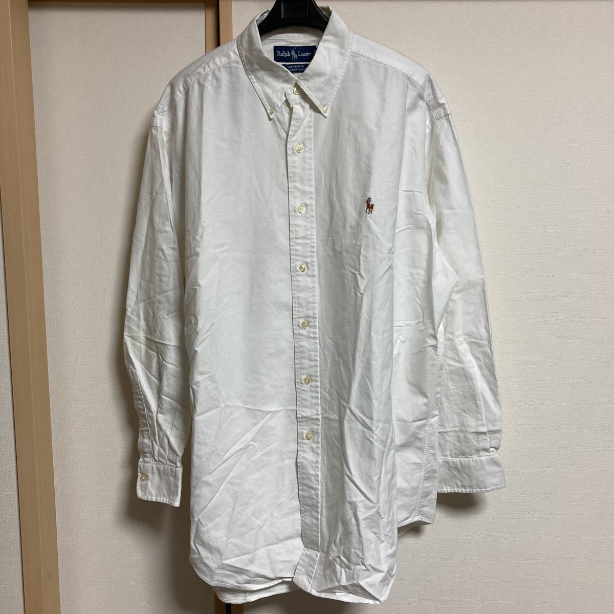 90s Ralph Lauren YARMOUTH ラルフローレン オックスフォードシャツ ボタンダウンシャツ メンズ ワンポイント ホワイト サイズ 16-32