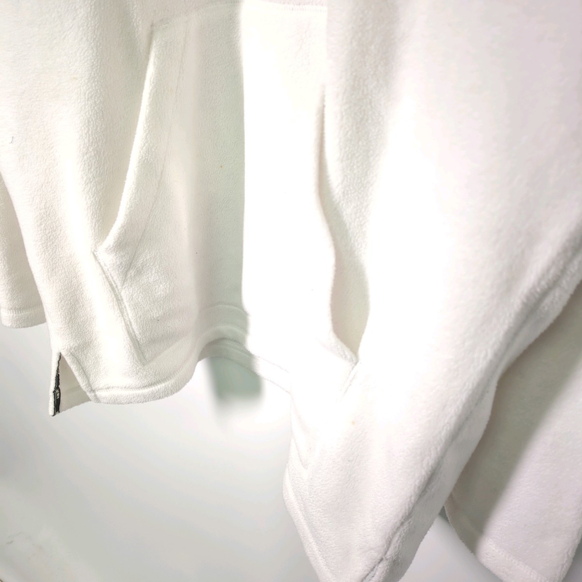 L DKNY ダナキャランニューヨーク フリース ハーフジップ ホワイト 長袖 リユース ultramto sw0356_画像6