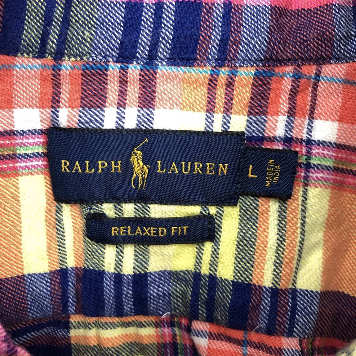 L POLO RALPH LAUREN ポロラルフローレン マルチカラー ネルシャツ 薄手 リユース ultramto sh0290_画像5