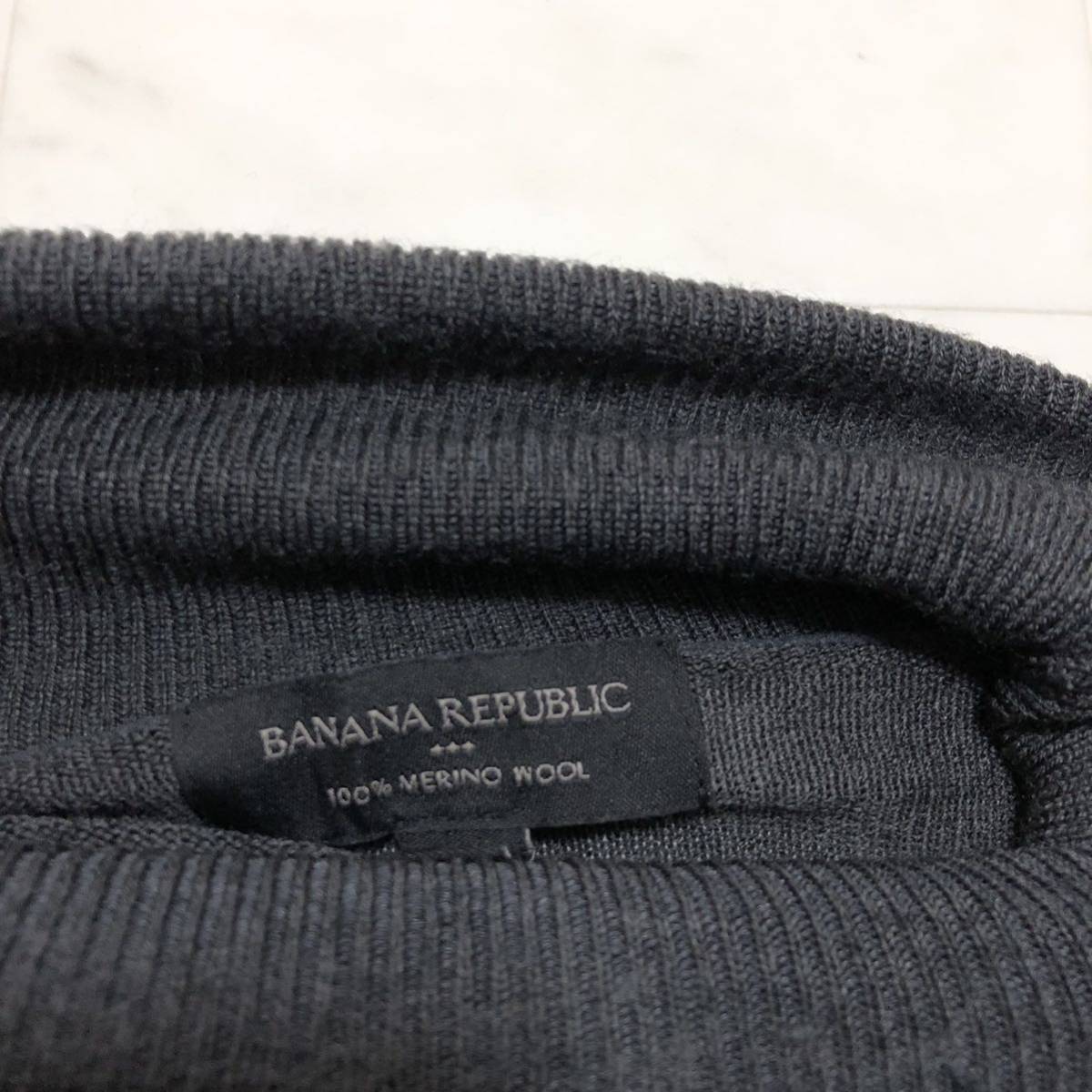 【送料360円】BANANA REPUBLIC バナナリパブリック メリノウールタートルネックセーター 男性用 メンズ Lサイズ 古着 YE26_画像3