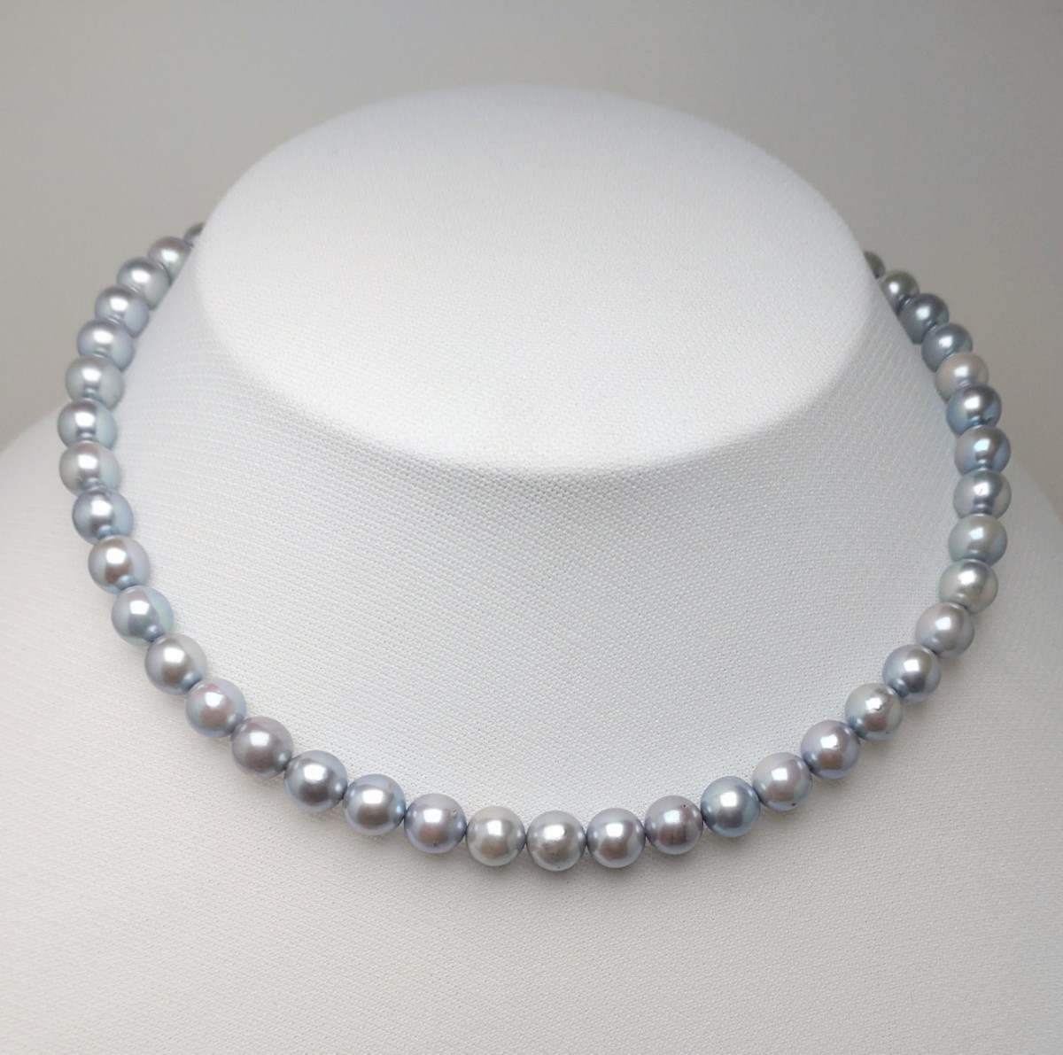 ∮真珠専門館∮ アコヤ真珠 7.5-8.0mm ブルーグレー ネックレス 保証書付 ケース付 大特価（税込み価格）_画像1