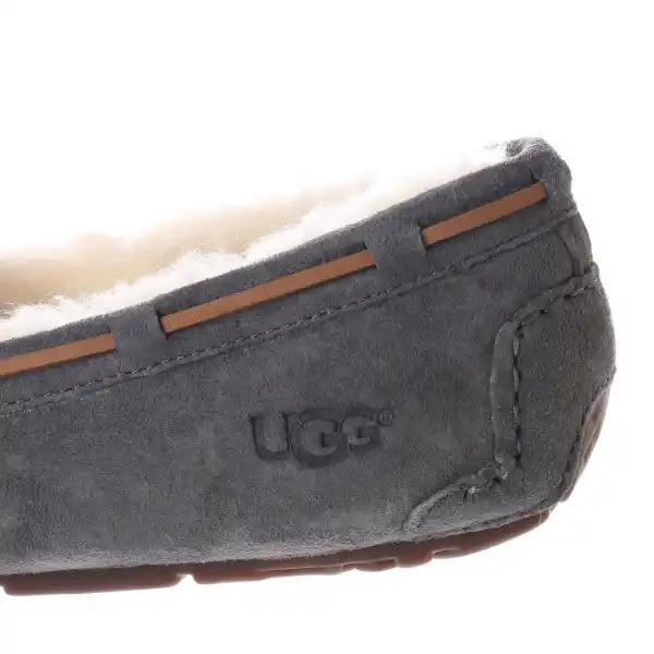 新品未使用 23cm グレー アグ ダコタ UGG Dakota モカシン シューズ スエードモカシン スリッポン 羊毛 ぺたんこ フワフワ もこもこ_画像7