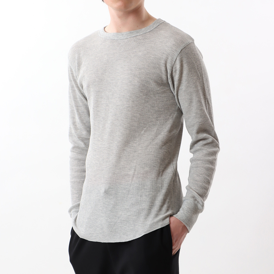 新品タグ付き LLサイズ ヘザーグレー ヘインズ Hanes サーマル クルーネックロングスリーブTシャツ HANES THERMAL CREW NECK LONG SLEEVE_画像1