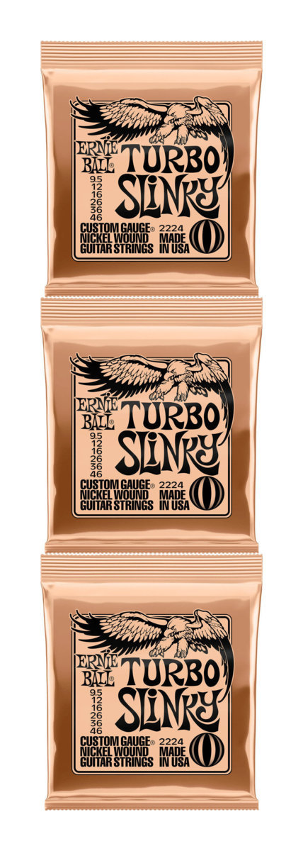 即決◆新品◆送料無料ERNIE BALL 2224×3 [9.5-46] TURBO SLINKY エレキギター弦 /メール便_画像1