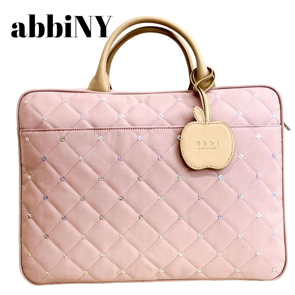 未使用品 abbi New York アビィニューヨーク MINA Pink（ミナ　ピンク） M A4Lサイズショルダー付き/PCバッグ/ビジネスバッグ/撥水_画像1