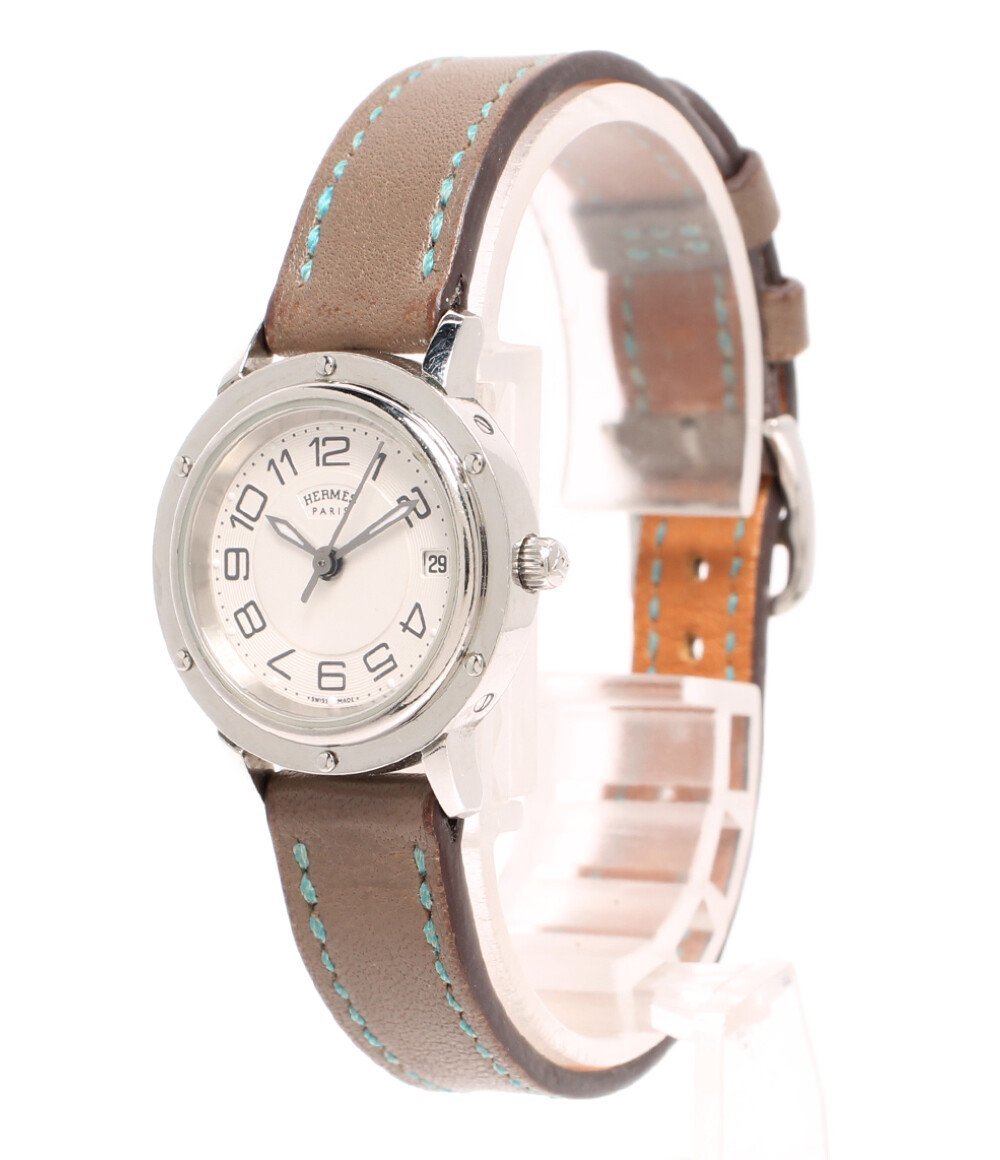 エルメス 腕時計 □N刻印 CP1.210 クリッパー クオーツ ホワイト レディース HERMES [0502]_画像2