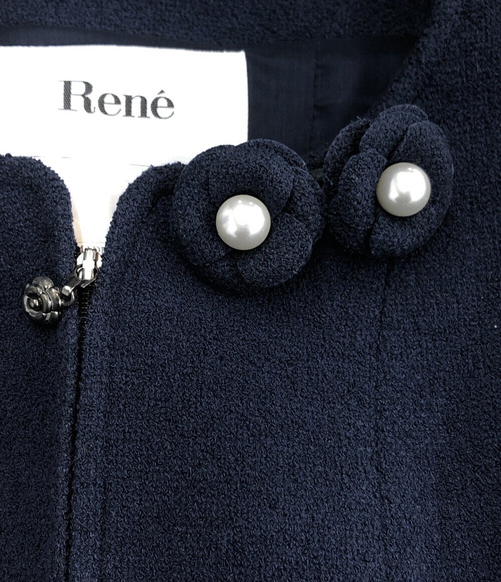 美品 コサージュ付セットアップスカートジャケット レディース 36 S RENE [0502]_画像7