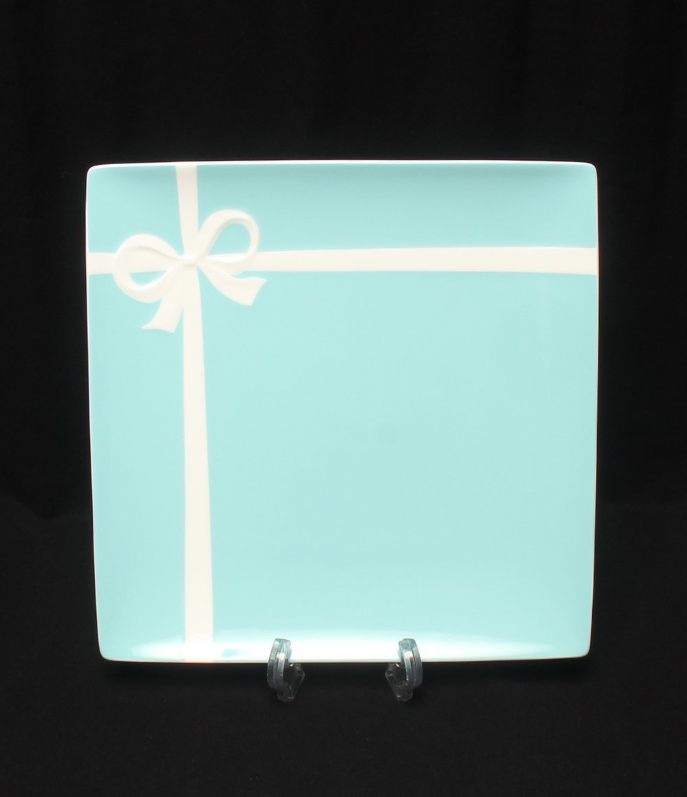 美品 ティファニー スクエアプレート 皿 24cm ブルーボックス Tiffany＆Co. [0304]_画像2