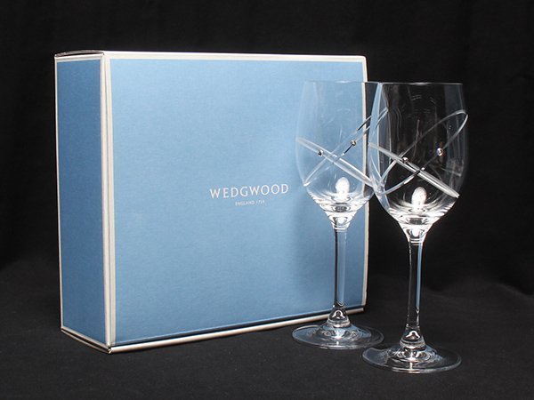美品 ウェッジウッド ワイングラス 2点セット ペア プロミシスウィズディスリング WEDGWOOD_画像1