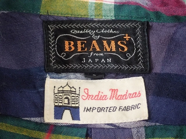 BEAMS+ マドラスチェックシャツ・S△ビームスプラス/India Madras/プルオーバーシャツ/@B2/23*1*3-15の画像7