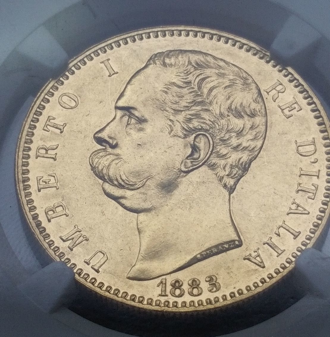 贅沢 ●コイン● 55 AU 100リラ ウンベルト1世 イタリア 金貨 1883R ヨーロッパ