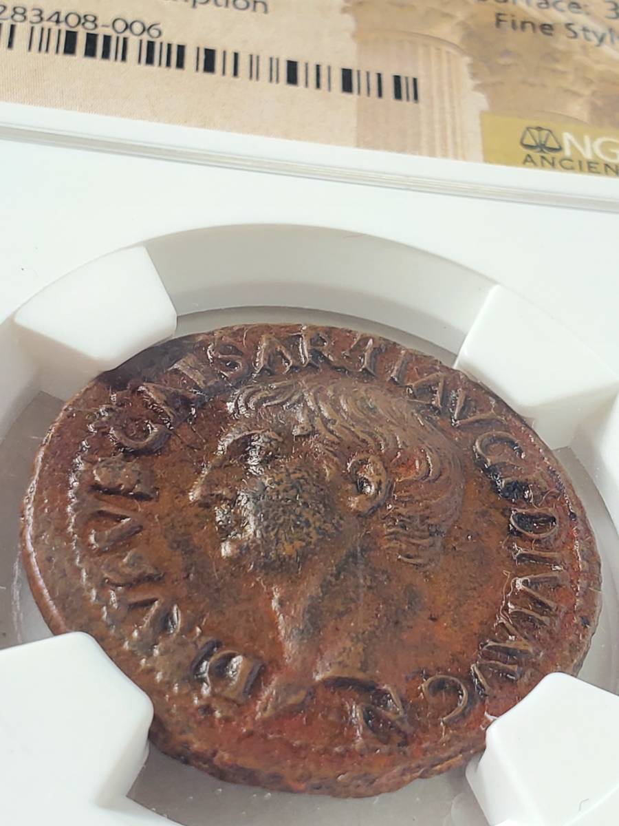 ●コイン● AD23 銅貨 ローマ ティベリウス ドルスス AU FINE_画像5