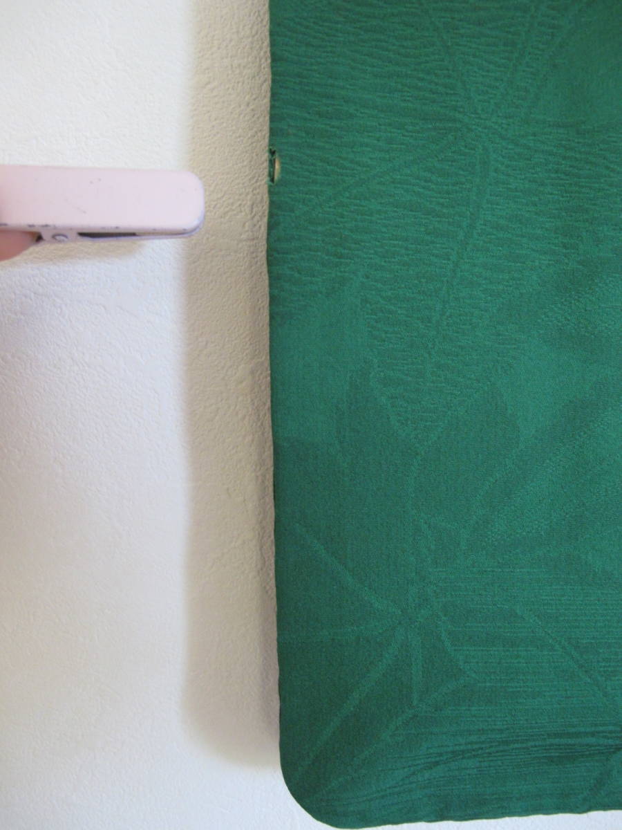 艶やか　紅葉刺繍　緑地アンティーク長羽織　一つ紋_画像8