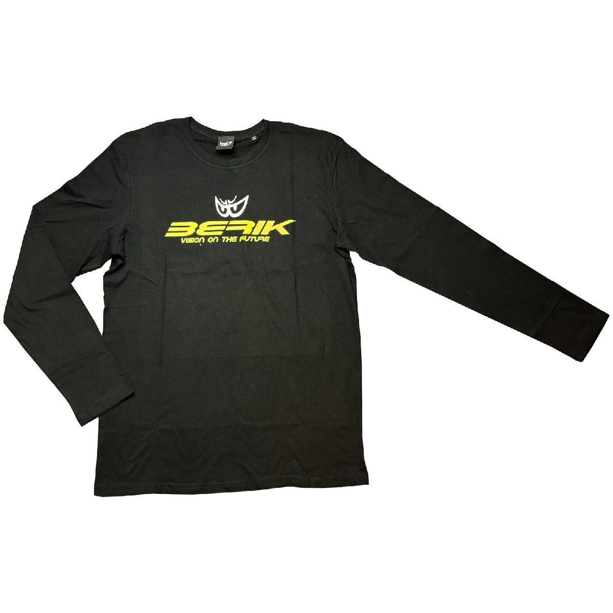 新作 BERIK ベリック プリント ロングスリーブ Tシャツ オーガニックコットン 237301 BLACK/YELLOW Lサイズ 【バイク用品】_画像1