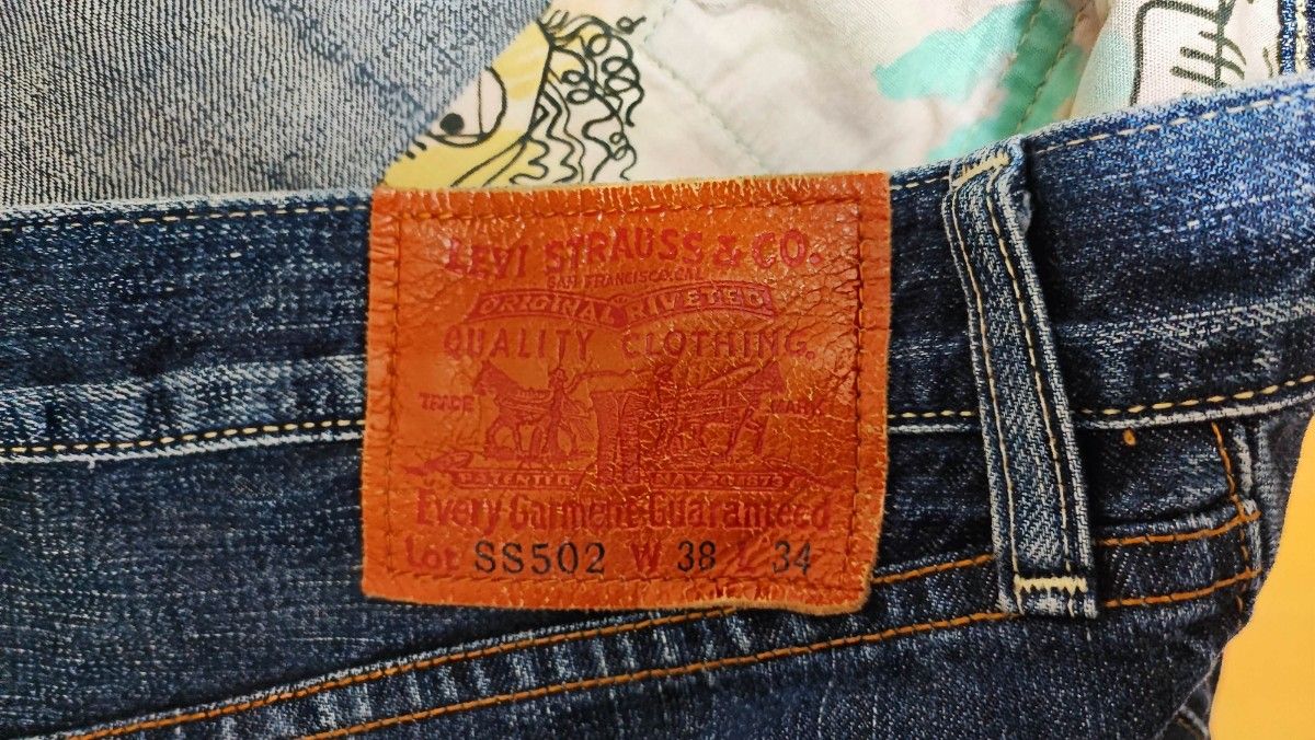 STUSSY×Levi's SS502 コラボ　デニム　レア　W38　ステューシー　 リーバイス　 インディゴ 　パンツ