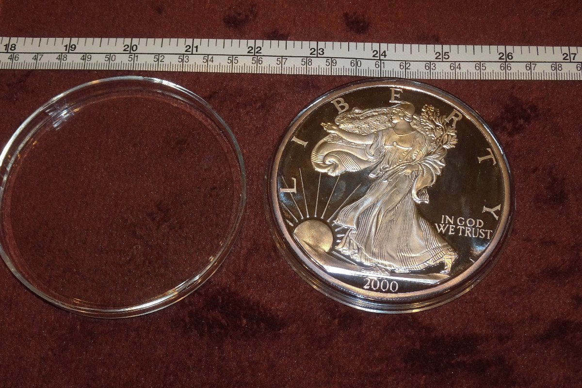 rarebookkyoto 　ｇ118　アメリカ製　大型コイン　liberty　0.5LB　　純銀186g　2000年頃　　写真が歴史である