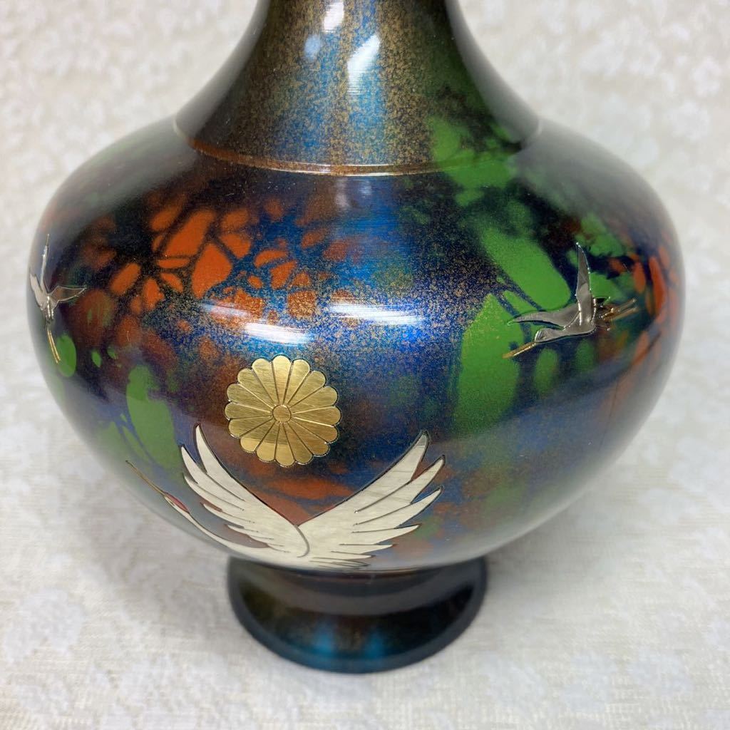 高岡銅器 峰雲作 青銅製 花器 花瓶 共箱 の商品詳細 | Yahoo