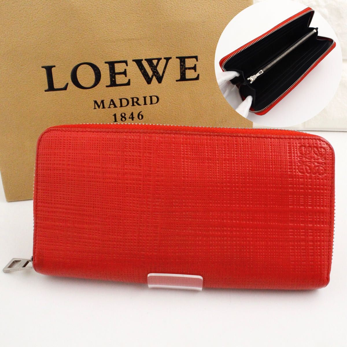 美品・レア 」ロエベ LOEWE 長財布 バイカラー アナグラム ワン 美品・レア 」ロエベ LOEWE 長財布 バイカラー アナグラム ワン
