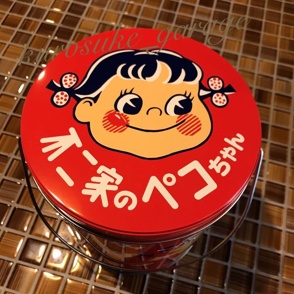 ●不二家ペコちゃん●ペコちゃんバケツ缶●お菓子入り●新品未開封品●数量3●_画像2