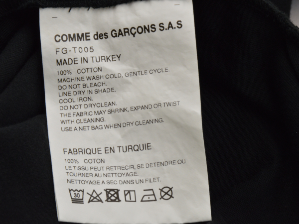 コムデギャルソン COMME des GARCONS SHIRT カットソーワンピース Mサイズ FG-T005 ブラック レディース j_p F-L7638_画像7