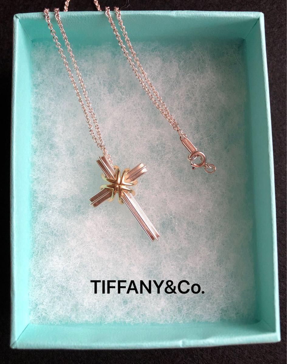 TIFFANY&Co ティファニー ネックレス シグネチャー コンビ クロス