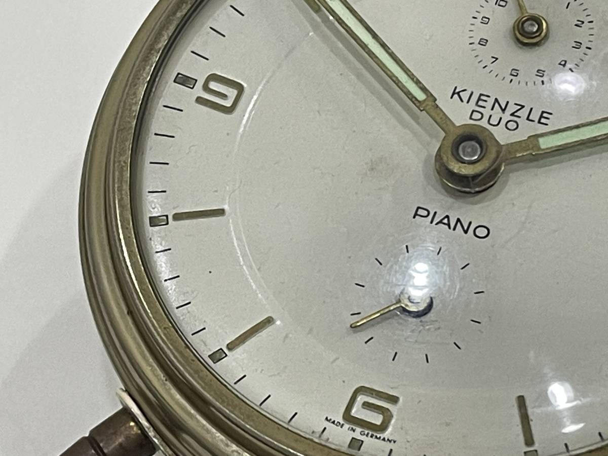 ■ジャンク■KIENZLE DUO PIANO キンツレ 目覚まし時計 スモセコ ゼンマイ 手巻き ヴィンテージ アンティーク_画像3