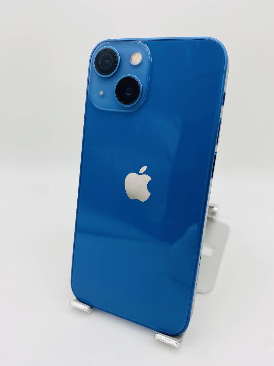 美品 iPhone 13mini 128GB ブルー/ストア版シムフリー/j純正バッテリー