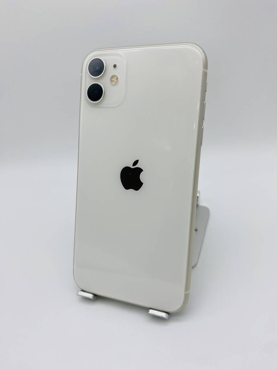 美品 iPhone11 256GB ホワイト/シムフリー/新品バッテリー100％/極薄