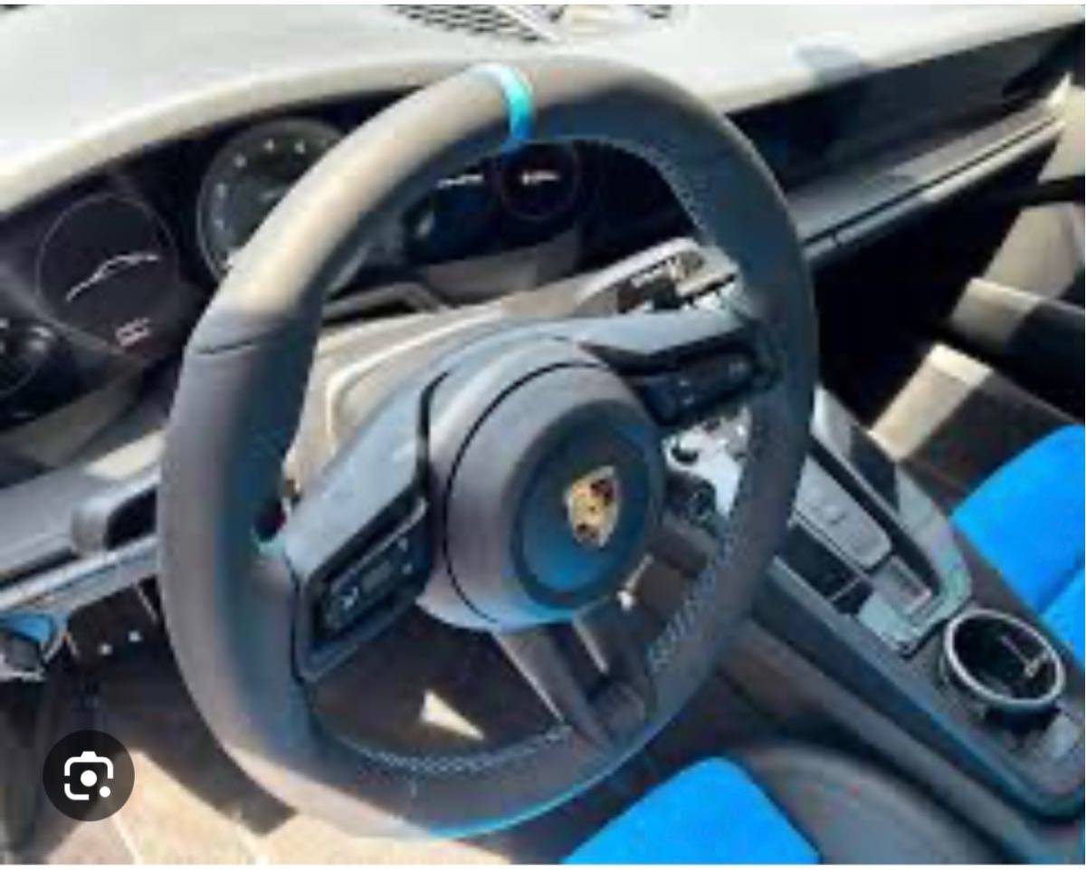  genuine products Porsche 992 Taycan Panamera Carrera Macan Cayenne GT3 GT3RS GTS futoshi . steering gear 2020-2025 heat alcantara blue 