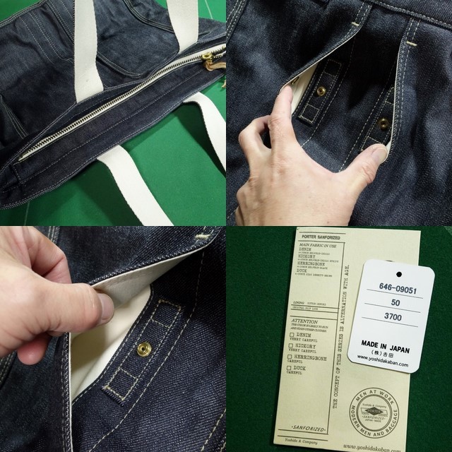 * production end Porter sun folaizdo Denim cloth width length tote bag M dark indigo beautiful goods!!!*