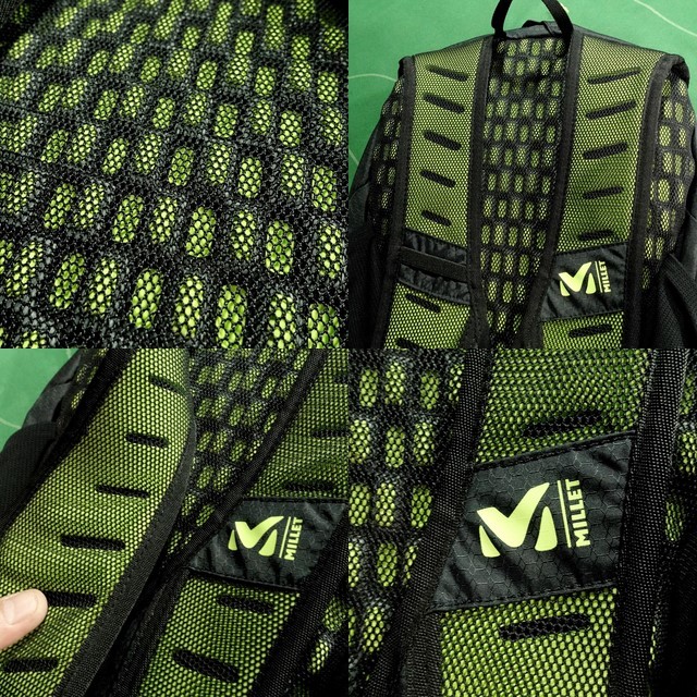 ▲MILLETミレー 軽量 小型 行動バックパック PULSEパルス 16 ブラック/イエローグリーン ほぼ未使用!!!▲_画像9