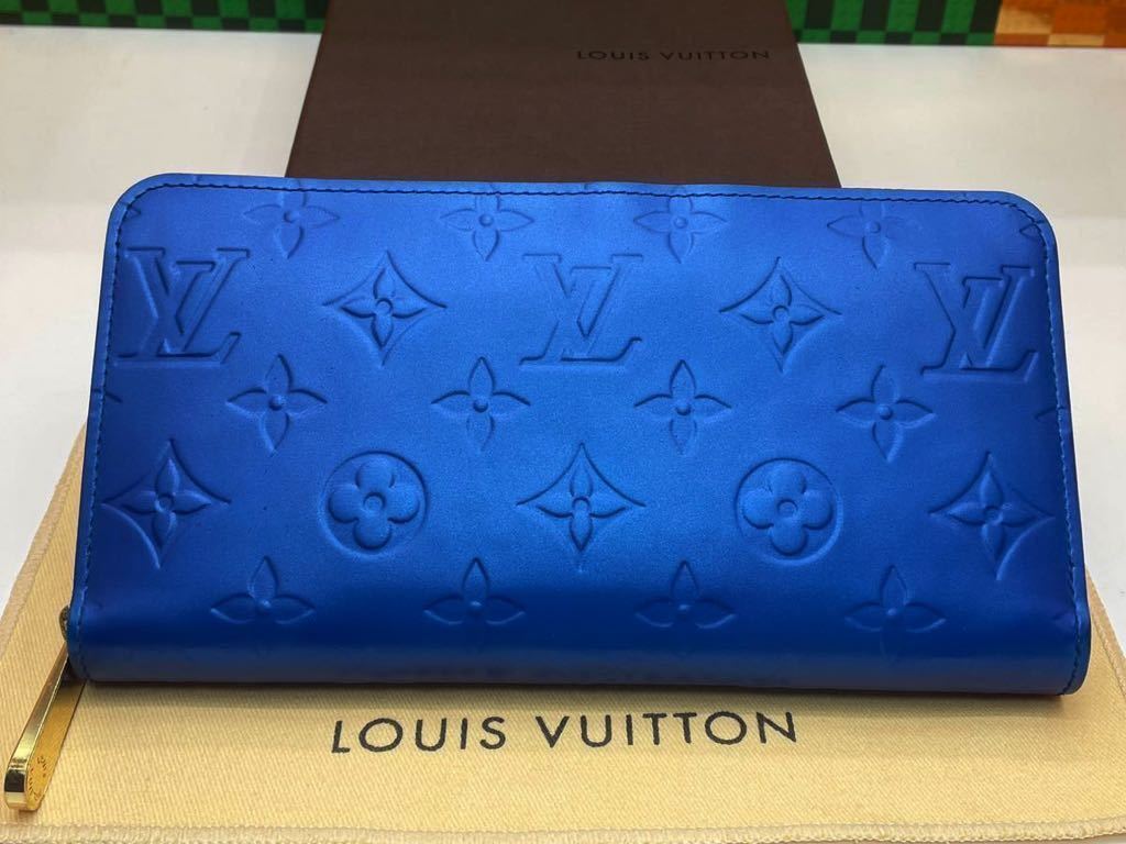 1円◇超美品◇LOUISVUITTON◇ヴェルニ◇ペルル◇モノグラム◇ジッピーウォレット◇艶消し◇メタリックブルー◇ルイヴィトン◇長財布_画像3