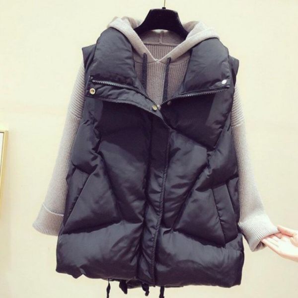 autumn winter new goods * autumn winter the best down vest jacket coat cotton inside the best warm protection against cold large size lady's stylish outer * beige 