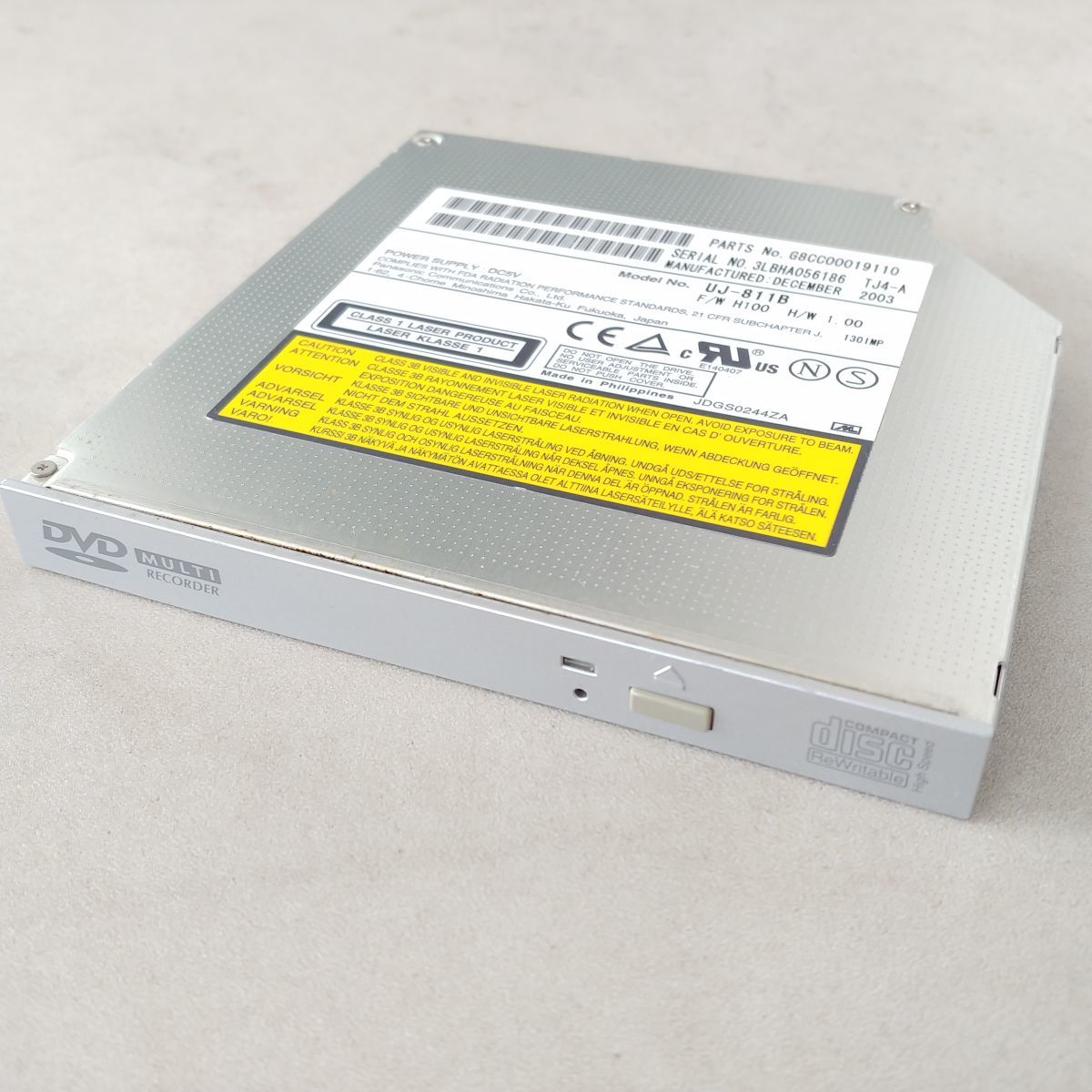 【☆訳あり☆】Panasonic パナソニック DVD CD マルチ ドライブ UJ-811B ノート パソコン PC 内蔵 パーツ IDE PATA ATAPI 1円スタート #366_画像1