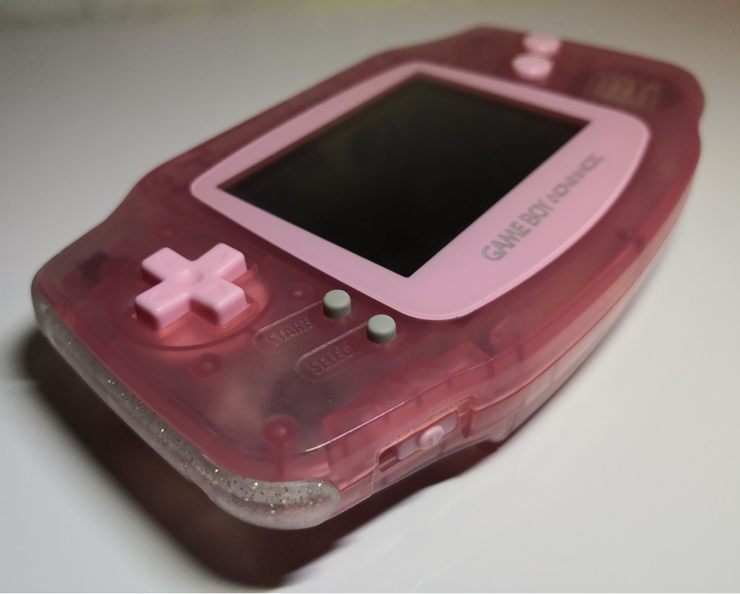 【PINKラメ色カスタム】ゲームボーイアドバンス ミルキーピンク 本体 美品 / Nintendo GAMEBOY GBA キティ  カードキャプターさくら などに/