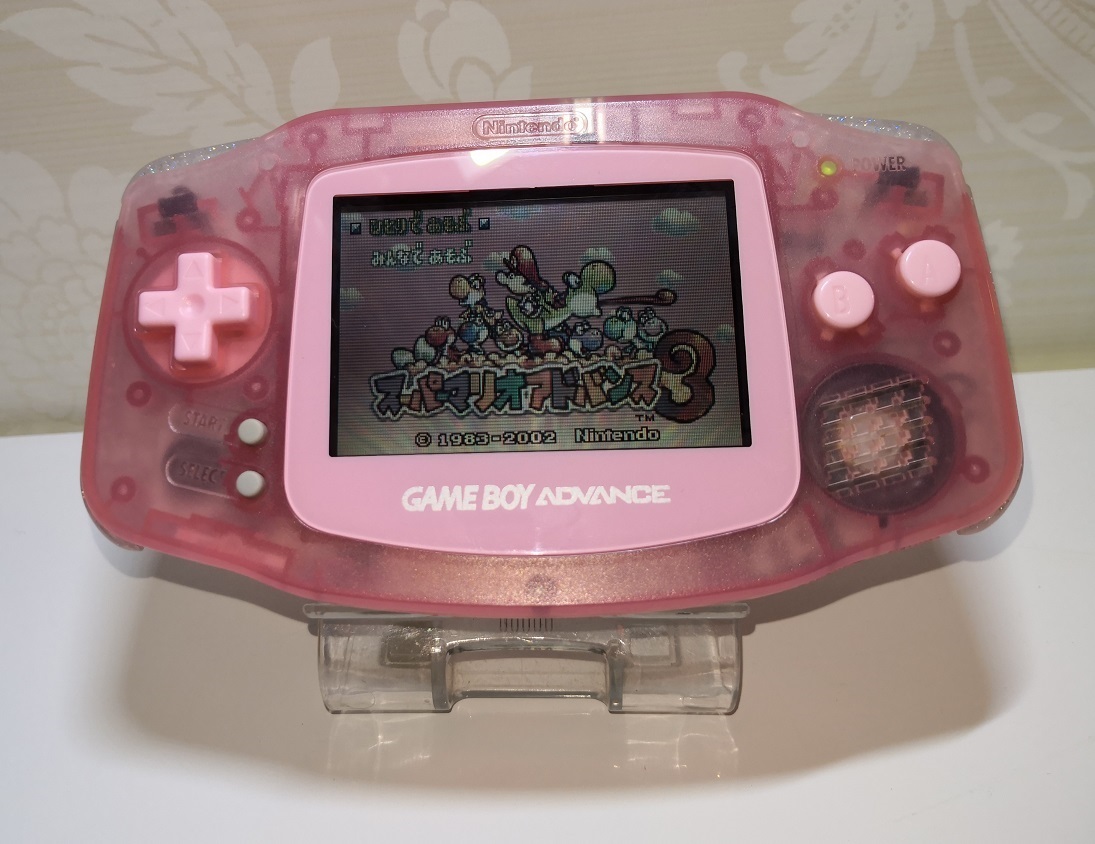 【PINKラメ色カスタム】ゲームボーイアドバンス ミルキーピンク 本体 美品 / Nintendo GAMEBOY GBA キティ  カードキャプターさくら などに/