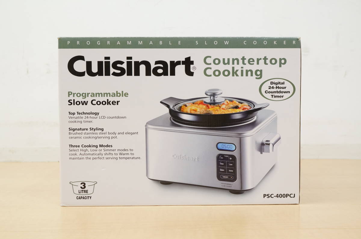 東ハ:未使用【Cuisinart/クイジナート】カウンタートップクッキング スロークッカー PSC-400PCJ 約3L深型陶器ポット 煮込み料理 ★送料無料_画像3