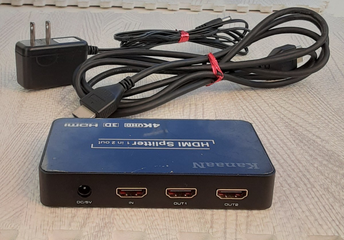HDMI Splitter 1 in 2 out 分配器 KanaaN ACアダプター ケーブル セット まとめ売り4K UDH 3D MDMI分配器 ACアダプタ 配線 スプリッター_画像5